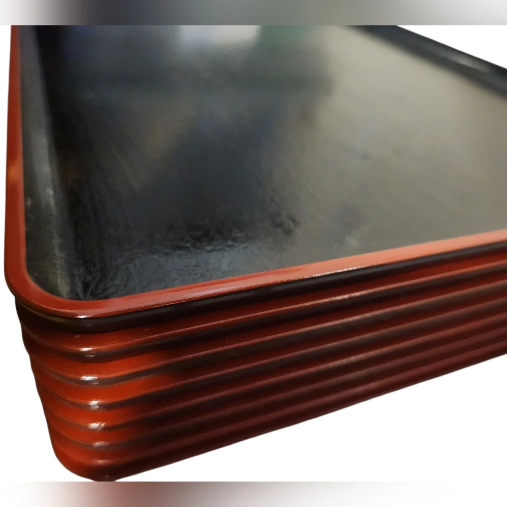JapanBargain Plastic Serving Tray Red / Black Different Size